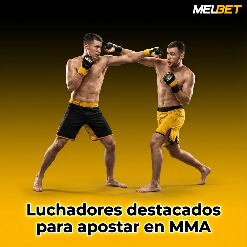 Ilustración de luchador de MMA destacado, con guantes y jaula de fondo, representando opciones para apostar en combates.