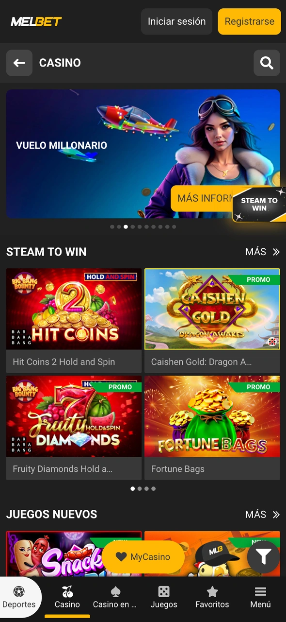 Navegá por el lobby de casino de Melbet, dale un vistazo a las slots destacadas y encontrá tus juegos favoritos en segundos.
