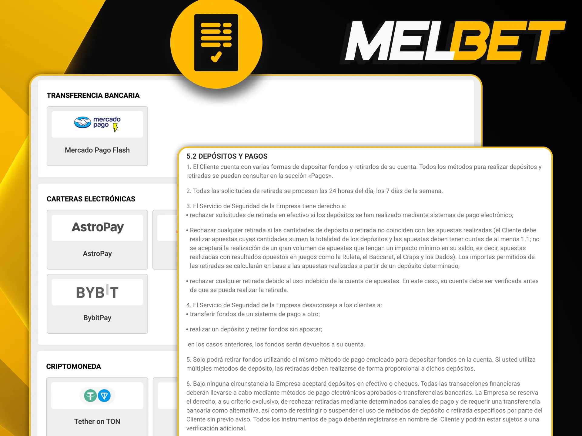 Consultá los requisitos de verificación y montos mínimos para retirar de Melbet.