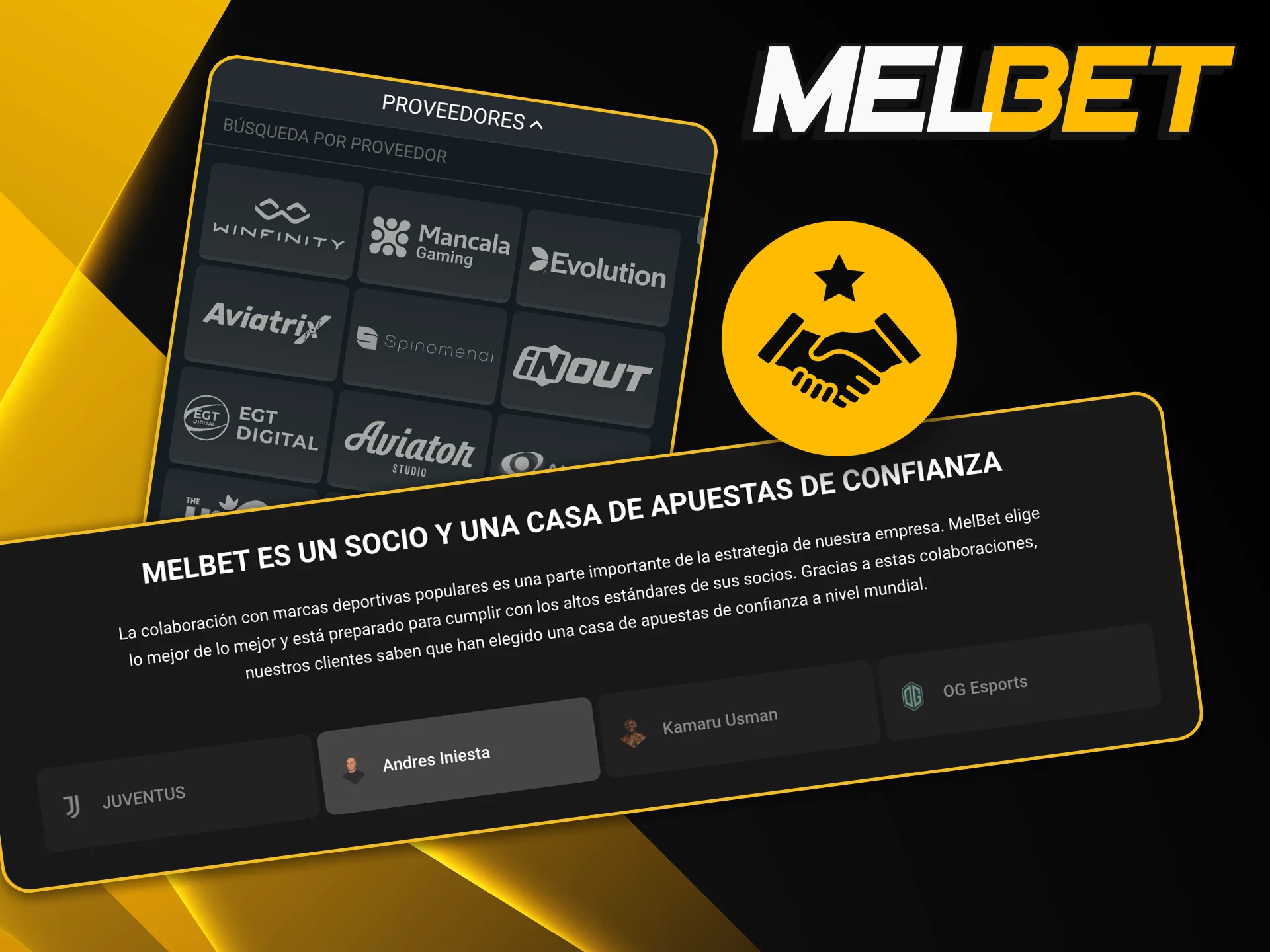 Información sobre las alianzas estratégicas de Melbet con clubes, ligas y figuras destacadas del deporte mundial.