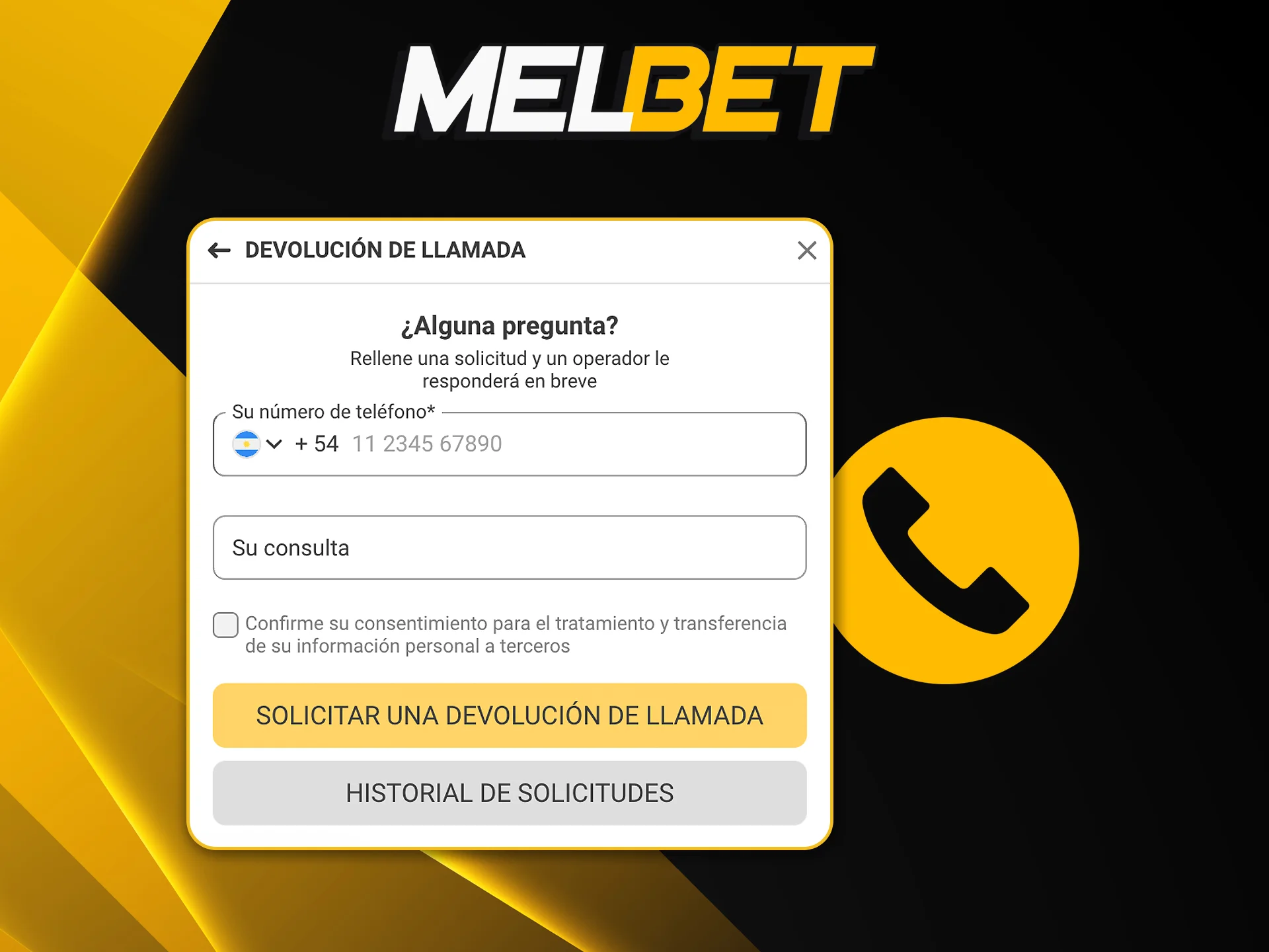 Comunicate por teléfono con los asesores de Melbet para recibir ayuda personalizada.